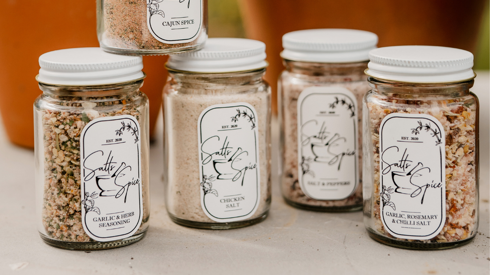 Salts and seasoning by Salt & Spice Co. 